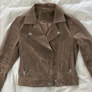 INTENTIONALLY BLANK Taupe Suede Leather Jacket